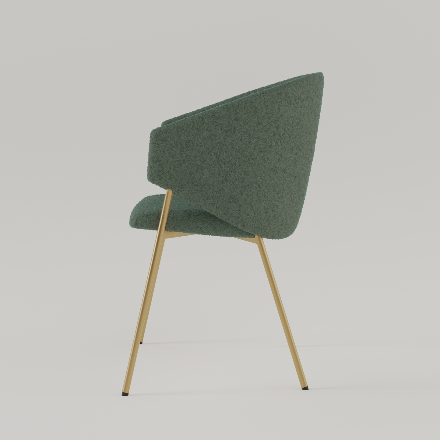 Chair Throne Boucle Gold - 37 - Dark Green