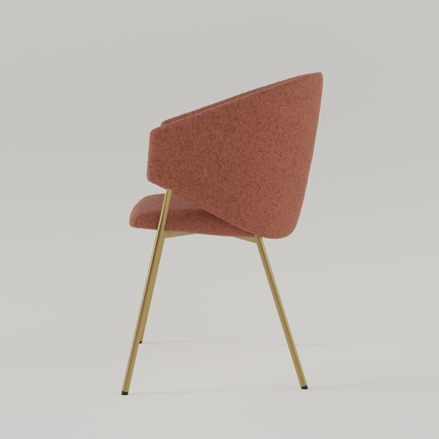 Chair Throne Boucle Gold - 54 - Brick Red