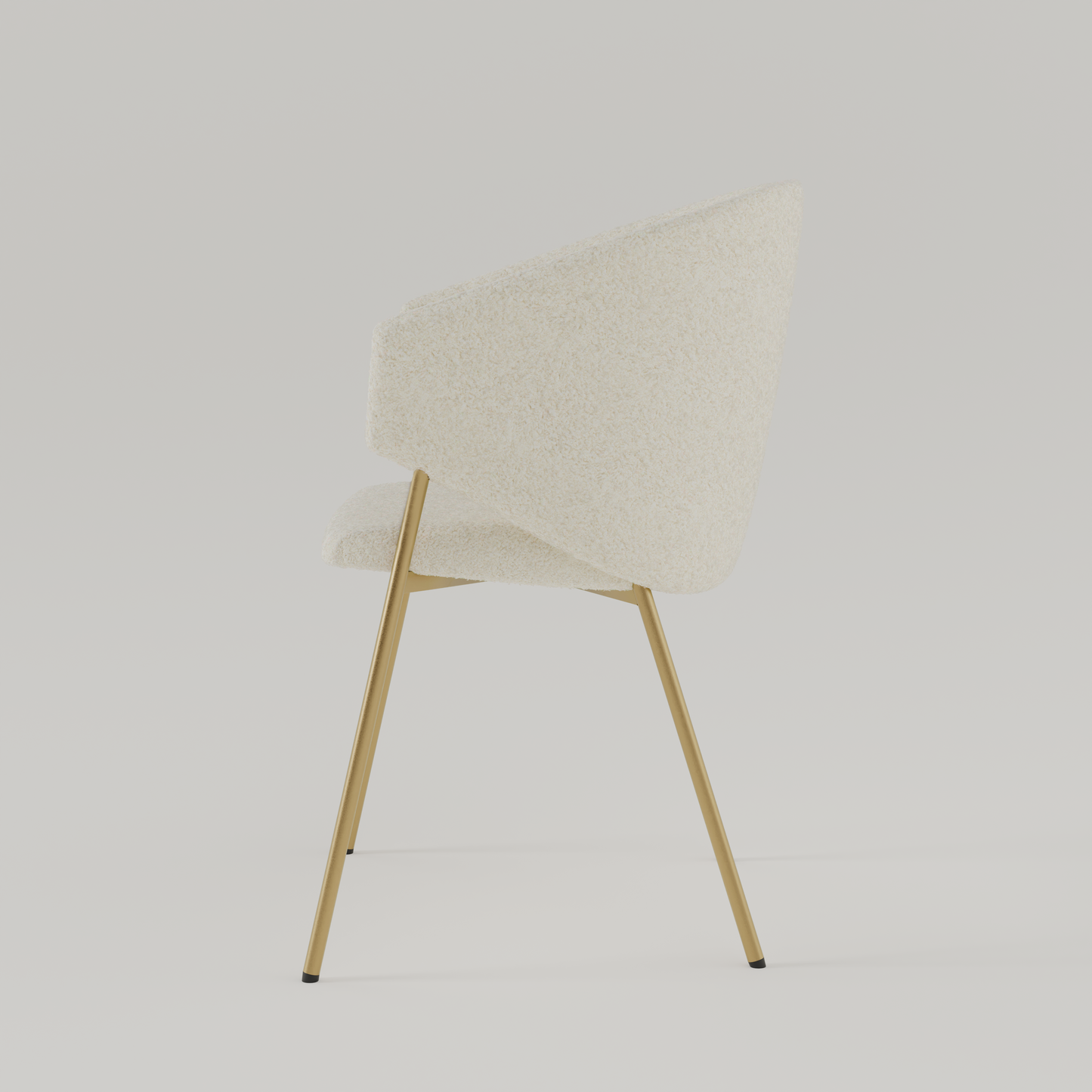 Chair Throne Boucle Gold - 03 - Ecru