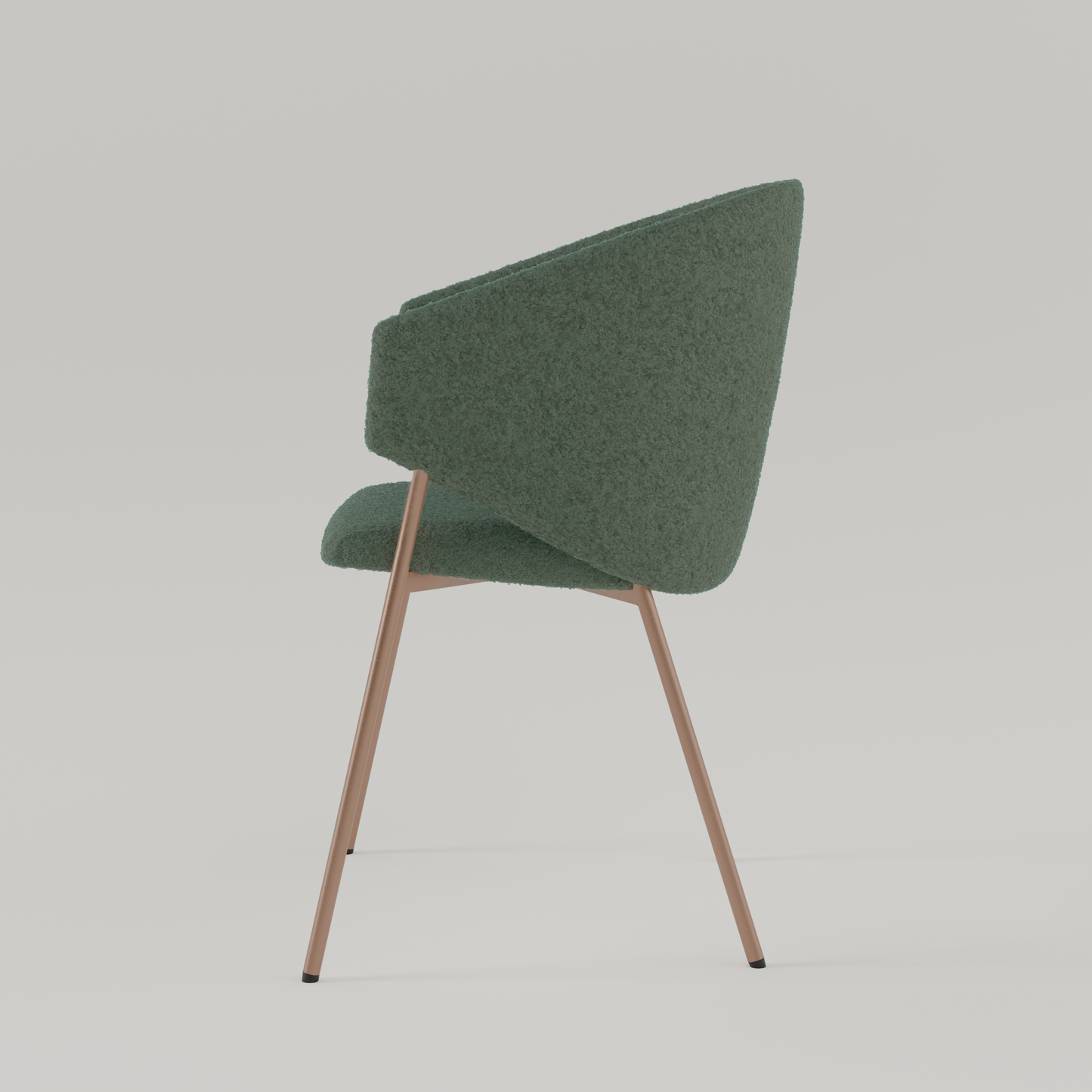 Chair Throne Boucle Copper - 37 - Dark Green