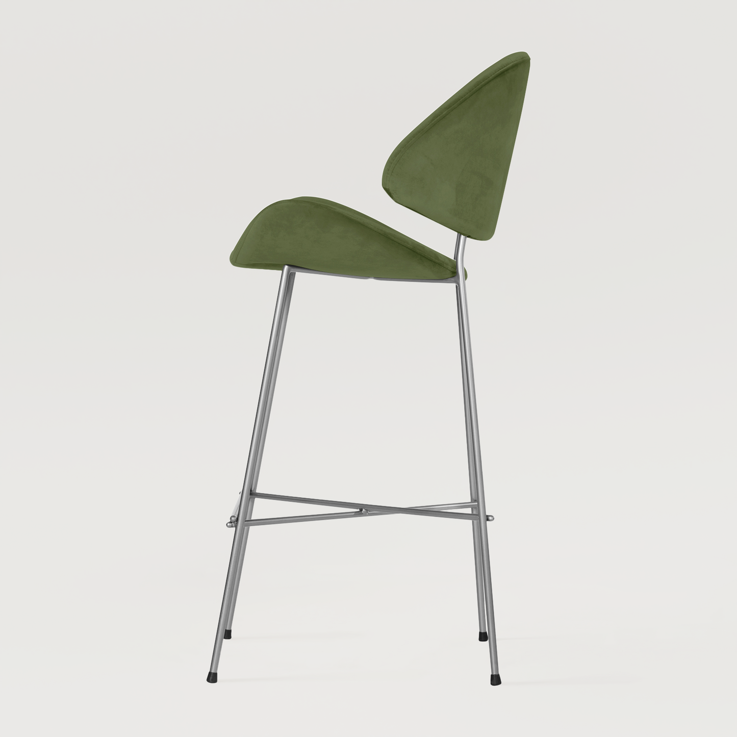 Bar stool Cheri Bar Velours Chrome High - Green