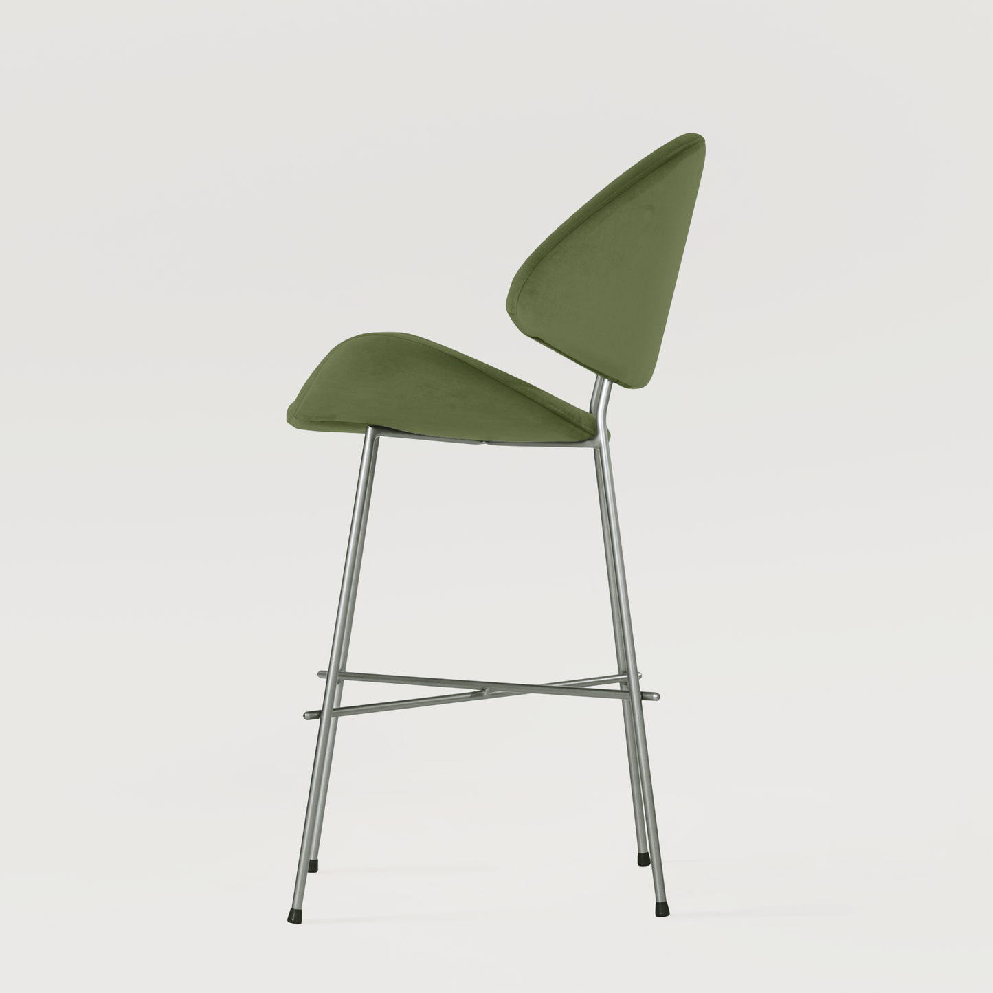 Bar stool Cheri Bar Velours Chrome Low - Green