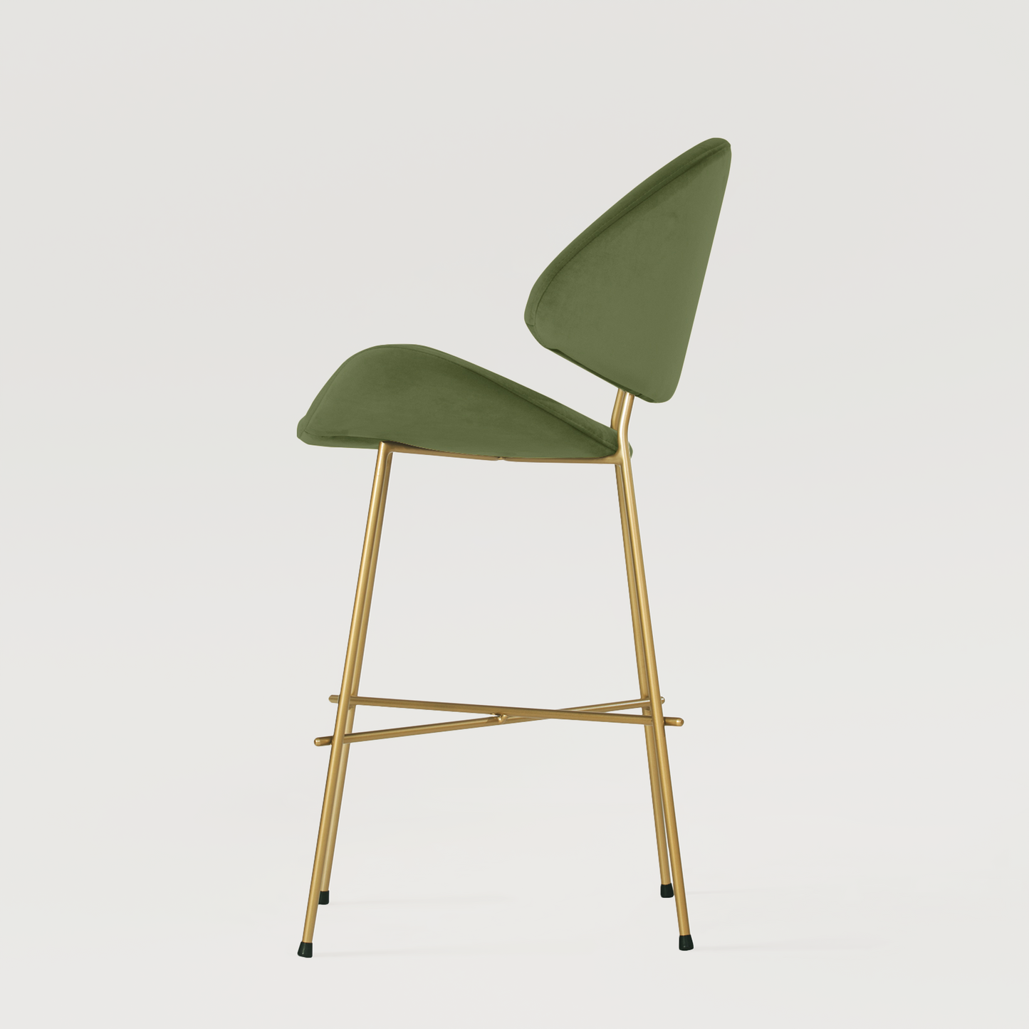 Bar stool Cheri Bar Velours Gold Low - Green