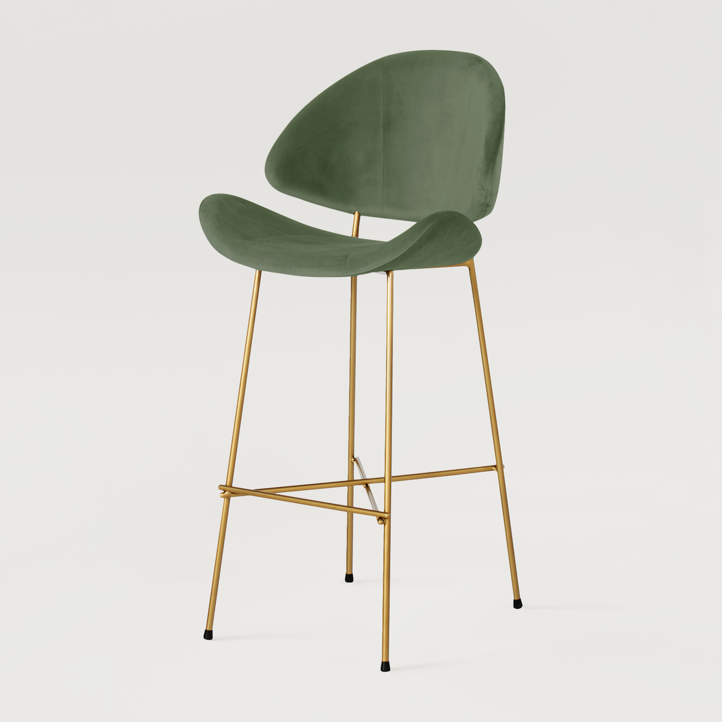 Bar stool Cheri Bar Velours Gold High - Green