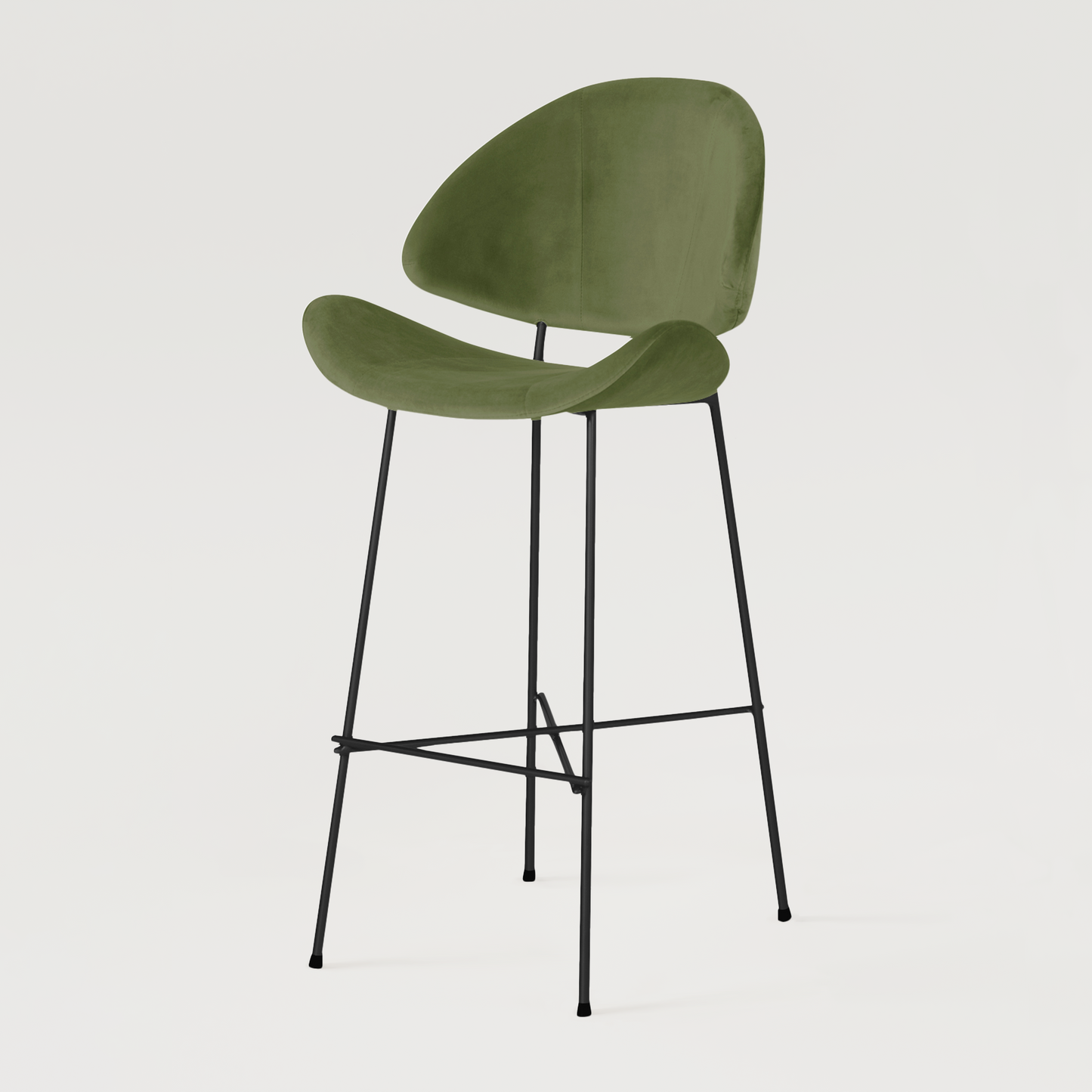 Bar stool Cheri Bar Velours High - Green