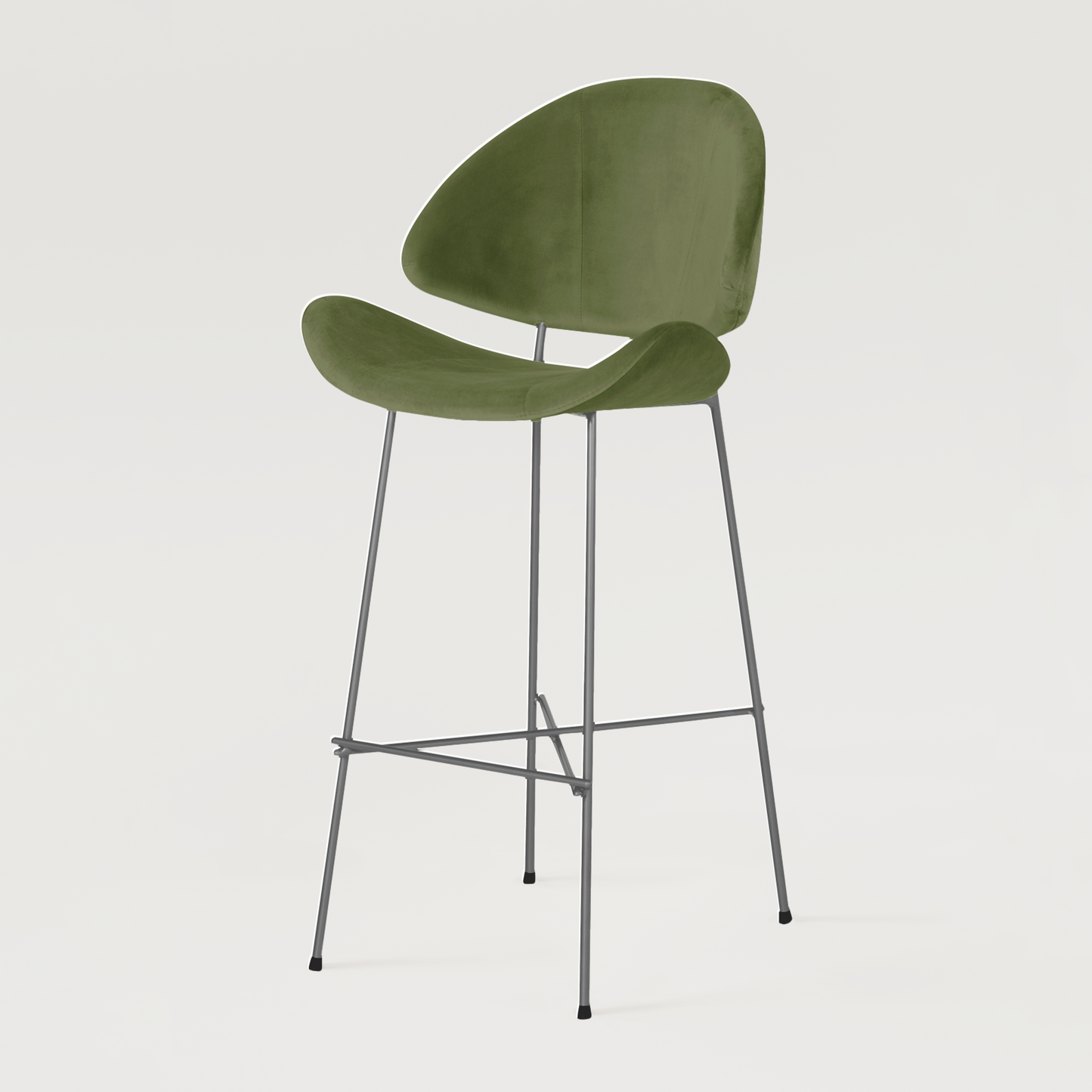 Bar stool Cheri Bar Velours High - Green