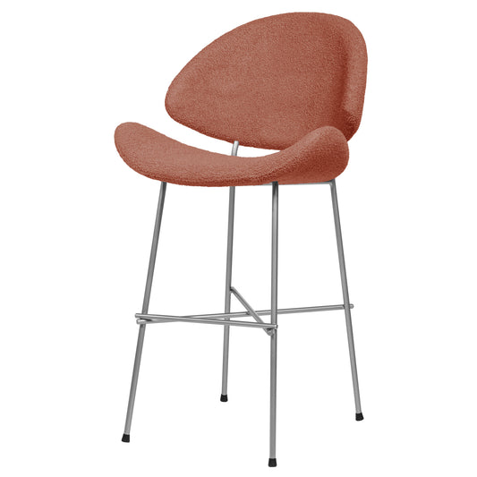 Bar stool Cheri Bar Boucle Chrome Low - Brick Red