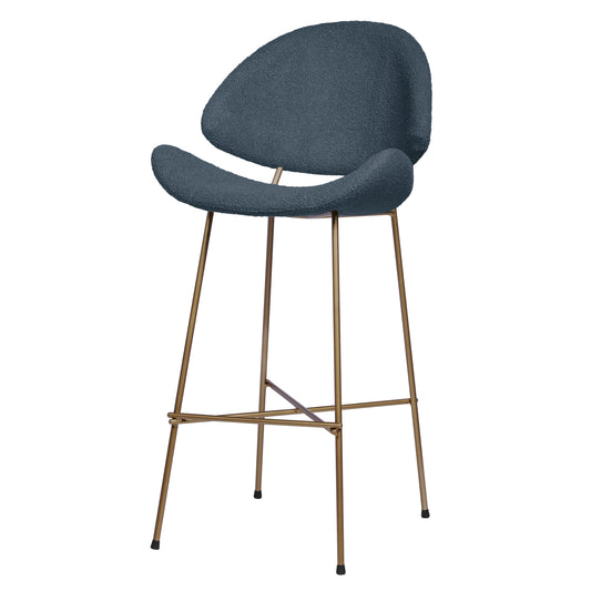 Bar stool Cheri Bar Boucle Copper High - Dark Blue