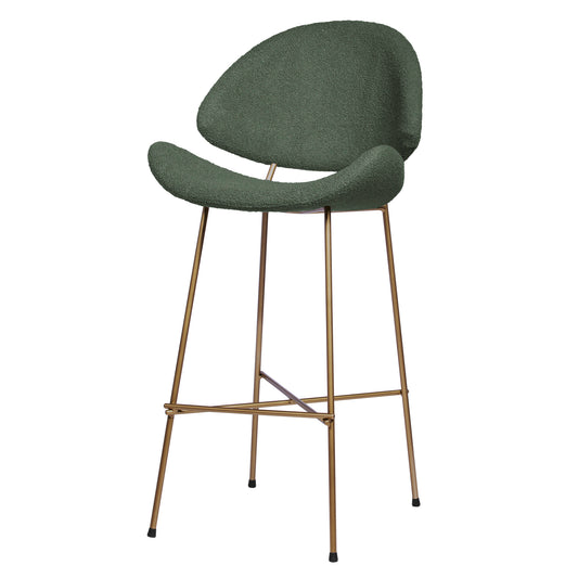 Bar stool Cheri Bar Boucle Copper High - Dark Green