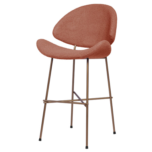 Bar stool Cheri Bar Boucle Copper Low - Brick Red