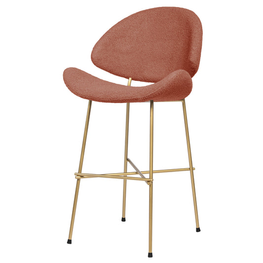 Bar stool Cheri Bar Boucle Gold Low - Brick Red