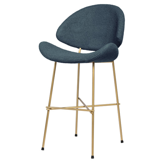 Bar stool Cheri Bar Boucle Gold Low - Dark Blue