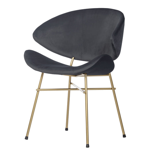 Chair Cheri Velours Gold - Dark Grey