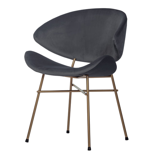 Chair Cheri Velours Copper - Dark Grey