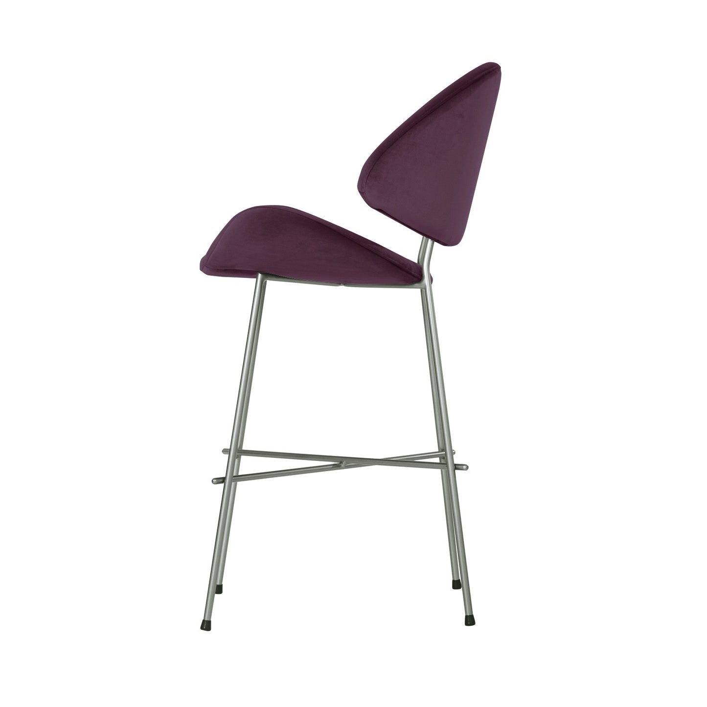 Bar stool Cheri Bar Velours Chrome Low - Purple