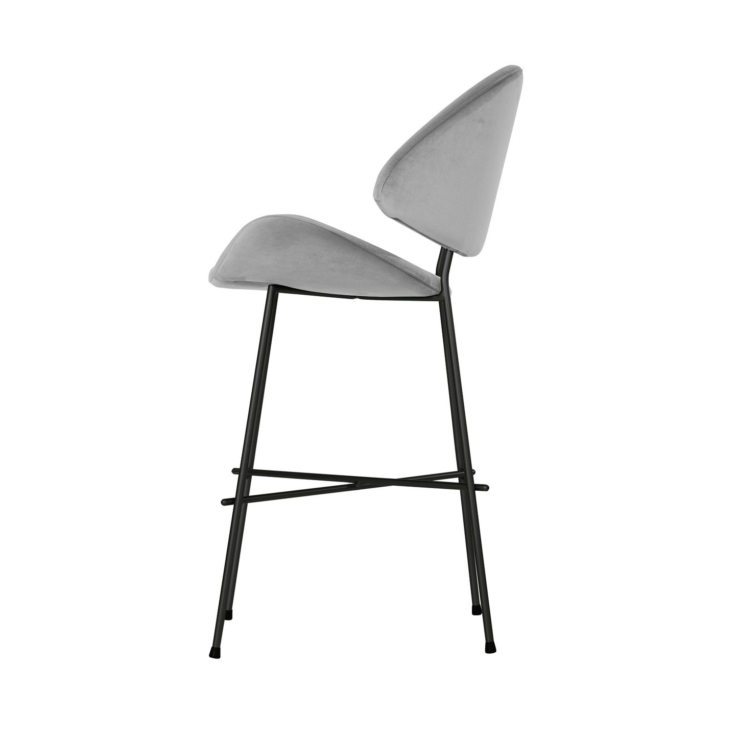 Bar stool Cheri Bar Velours Low - Light Grey