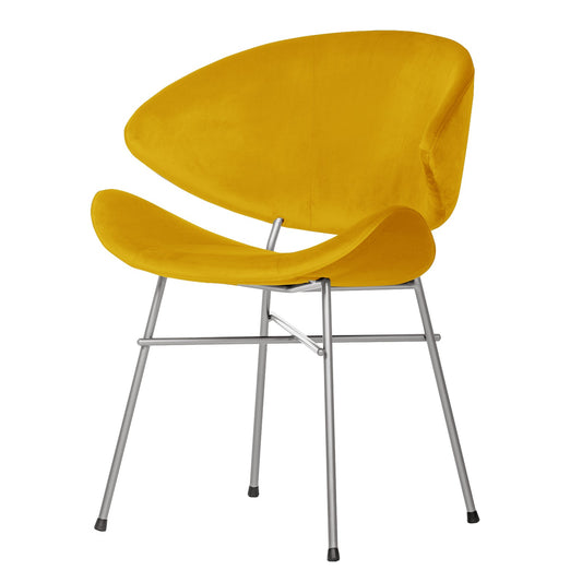 Chair Cheri Velours Chrome - Mustard