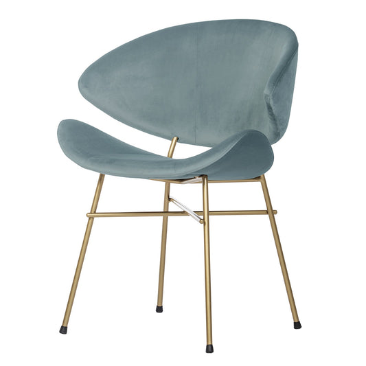 Chair Cheri Velours Gold - Light Blue