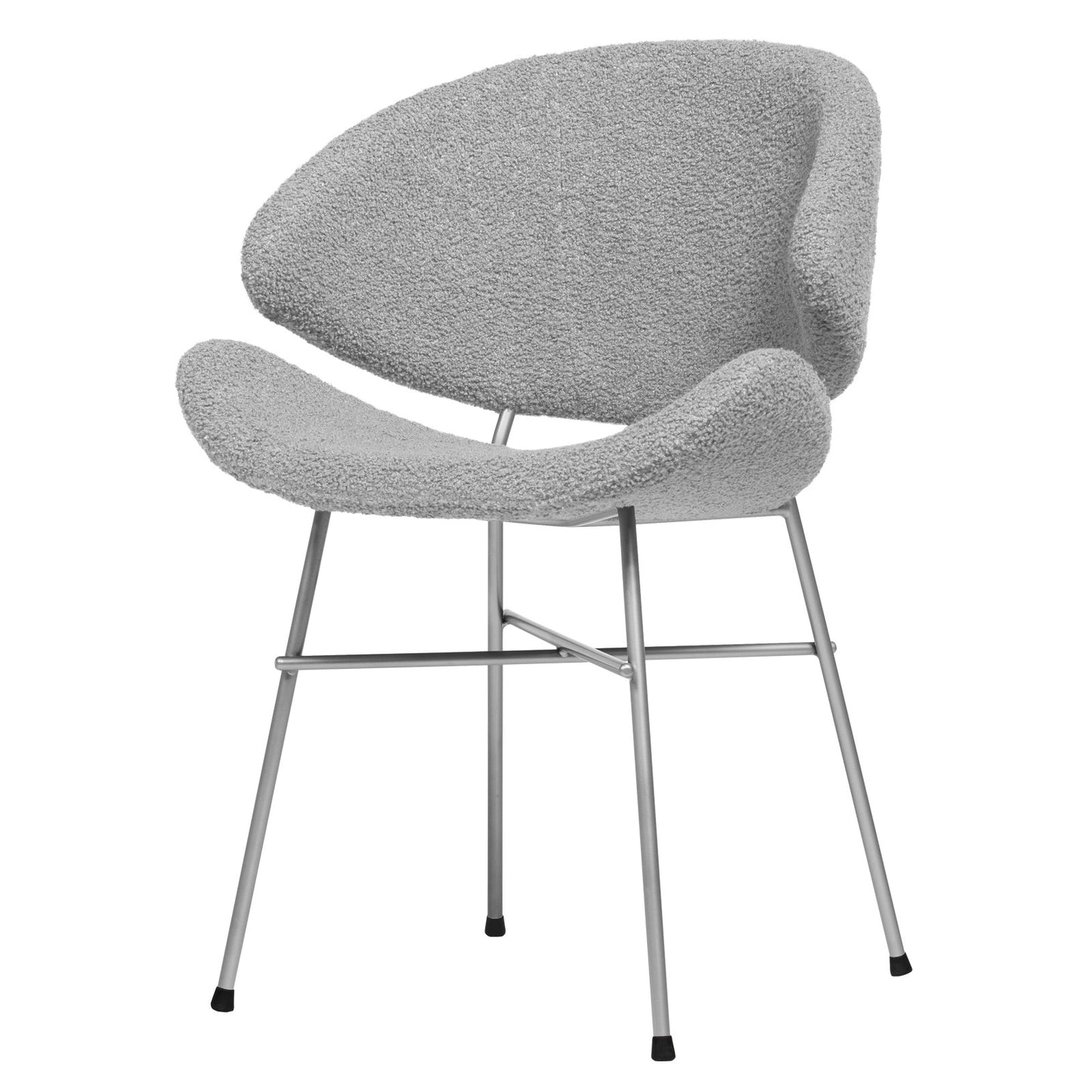 Chair Cheri Boucle Chrome - Light Grey