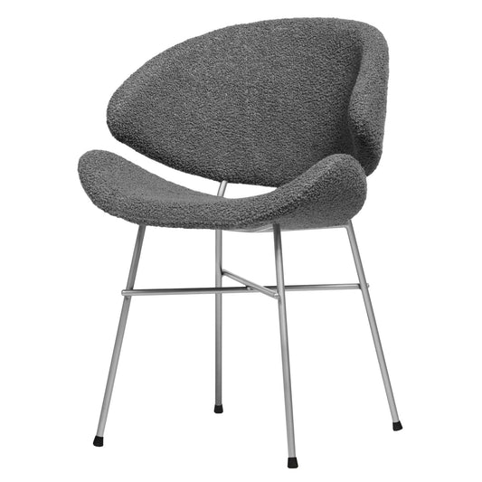 Chair Cheri Boucle Chrome - Dark Grey