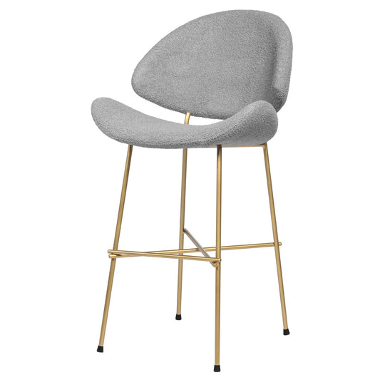 Bar stool Cheri Bar Boucle Gold Low - Light Grey