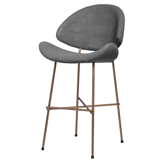 Bar stool Cheri Bar Boucle Copper Low - Dark Grey